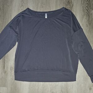 Fabletics Grey Boxy Longsleeve Pullover Relaxed Fit